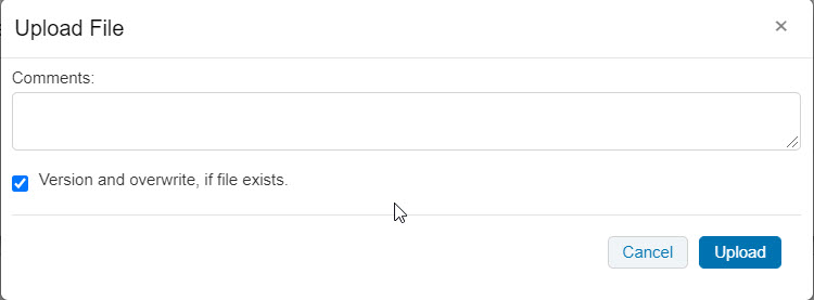 Upload File Comments
