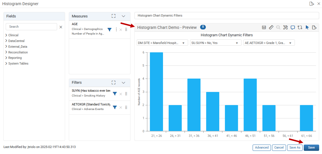Histogram preview