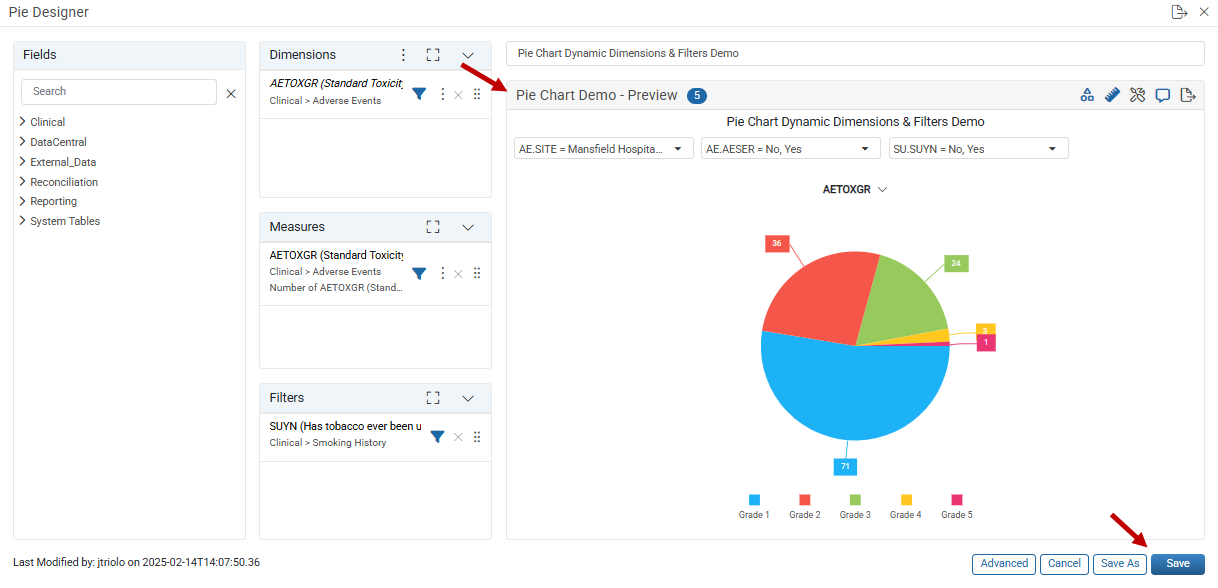 Pie chart preview