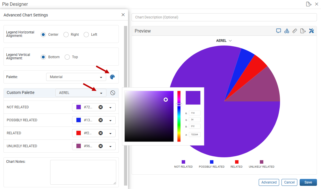Custom Palette Settings