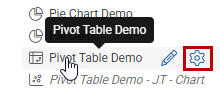 Use the Configure icon to edit settings
