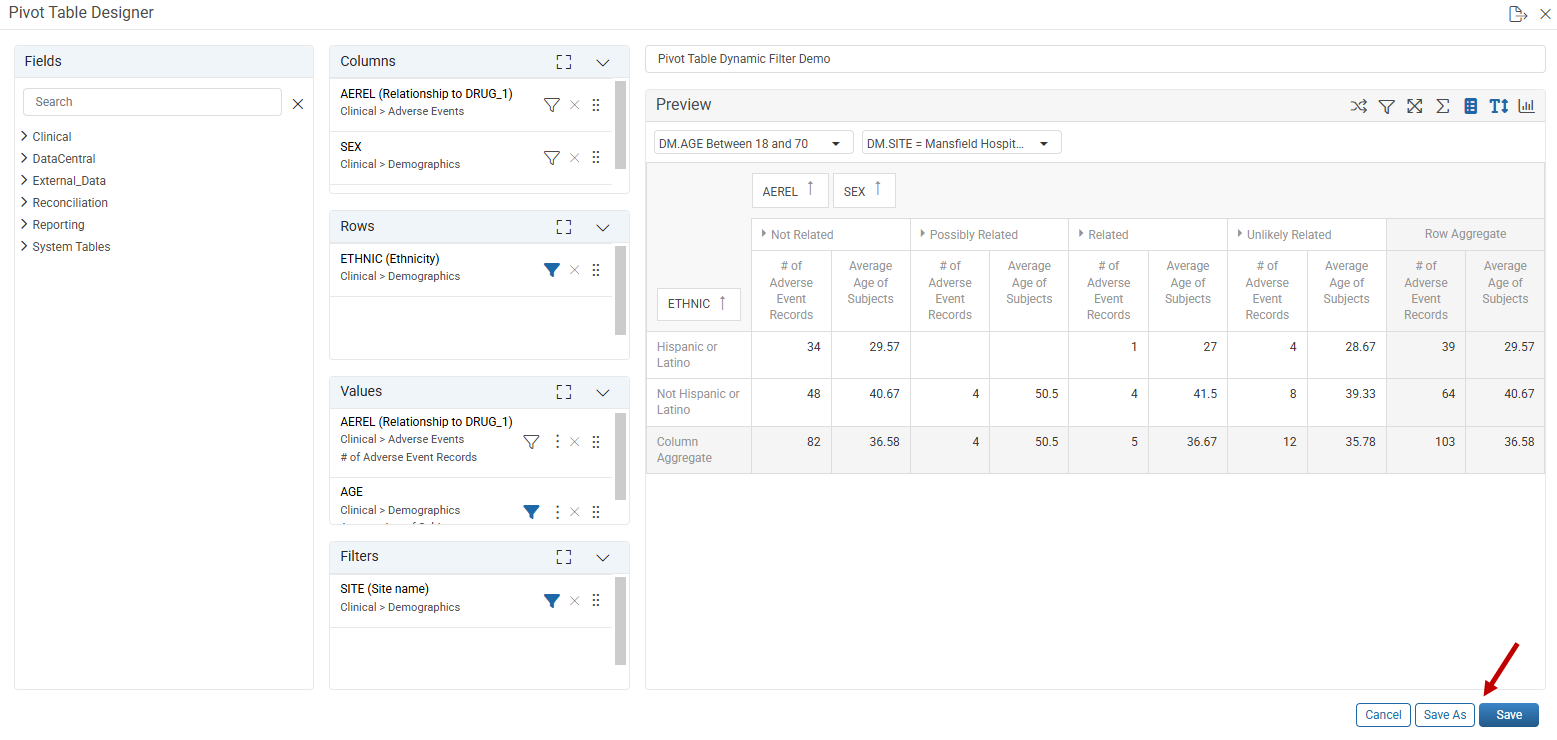 Pivot Table preview