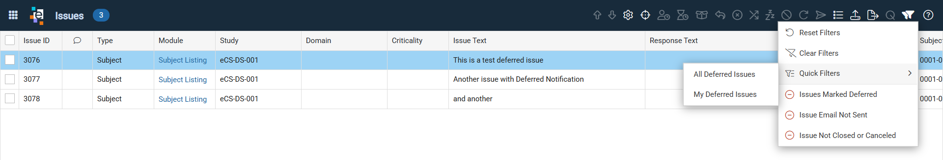 Deferred Issues