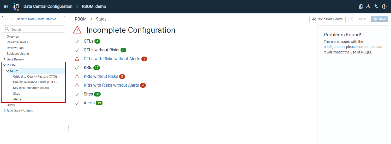 Data Central Configuration