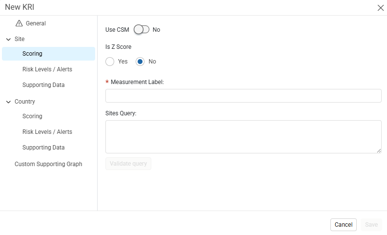 KRI Site Scoring