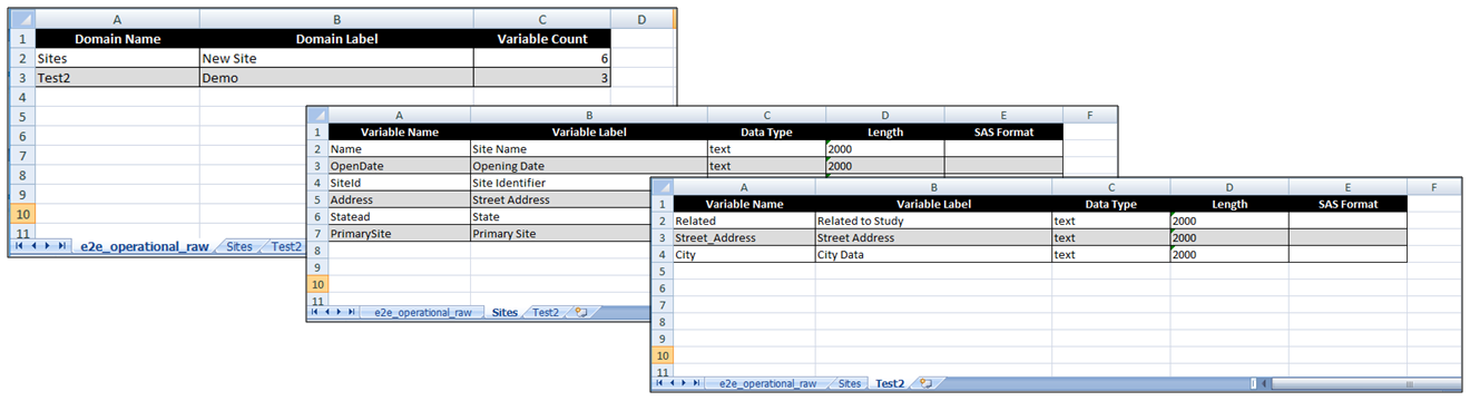 Metadata Excel export