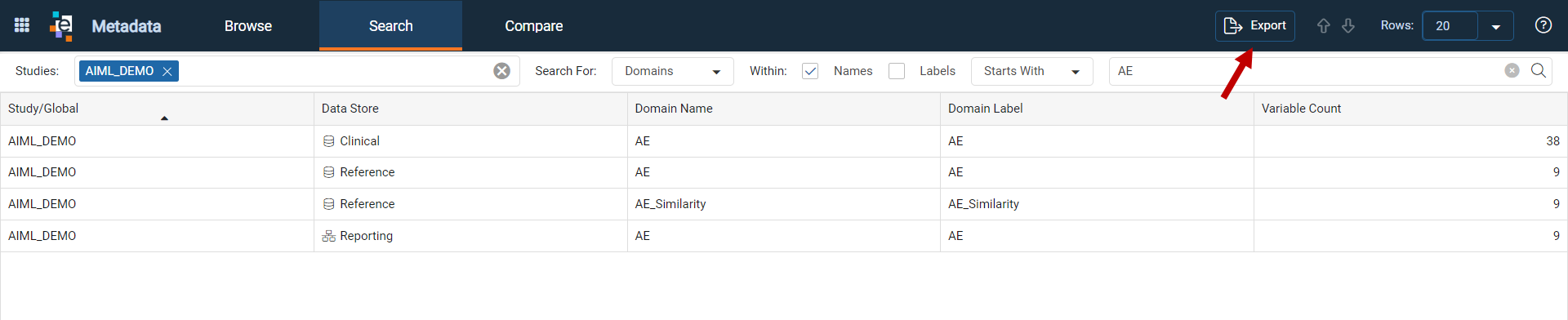 Export Search Results