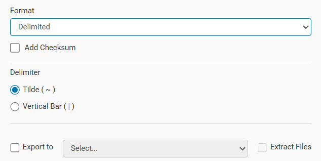 Delimited Format Option