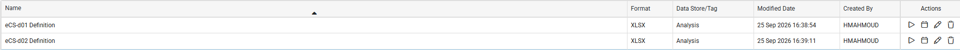 Export History tab with the export history table