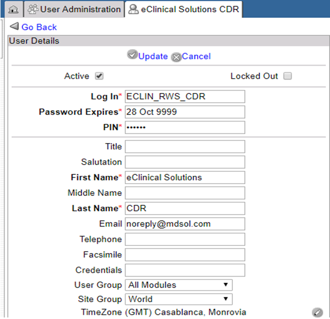 Rave - Update Password
