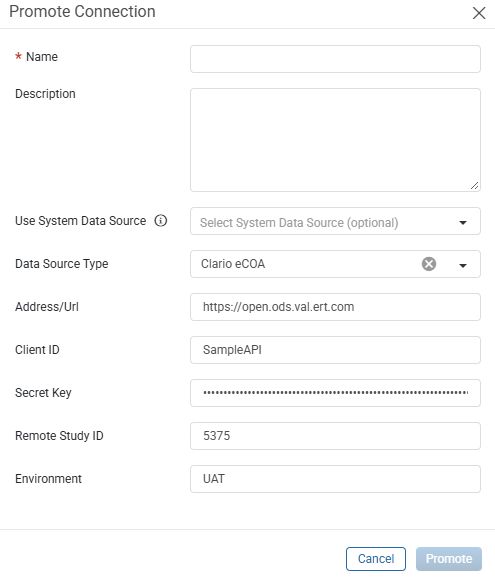 Promote Connection window